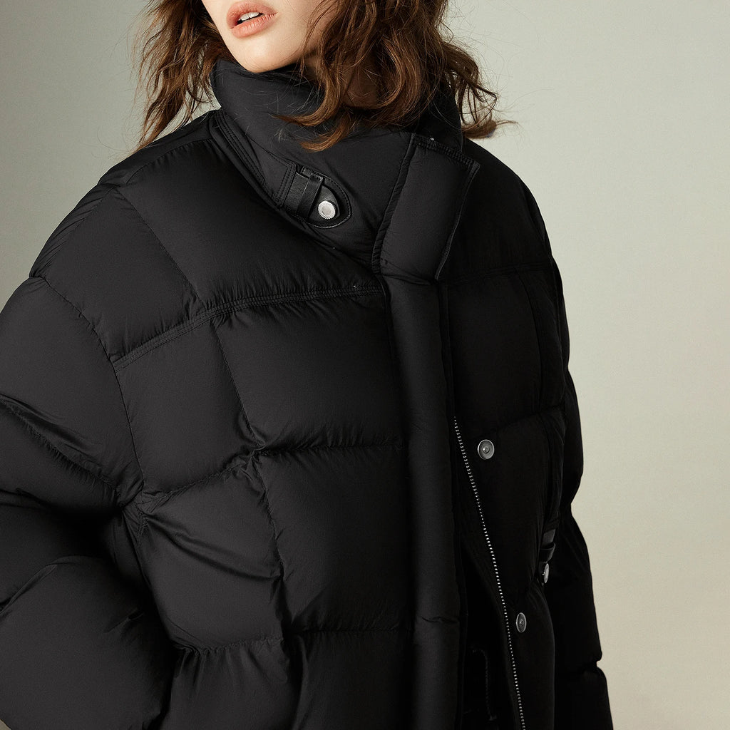 TOYOUTH Women's Down Jacket – Ultra-soft, High Neck, White Duck Feathers