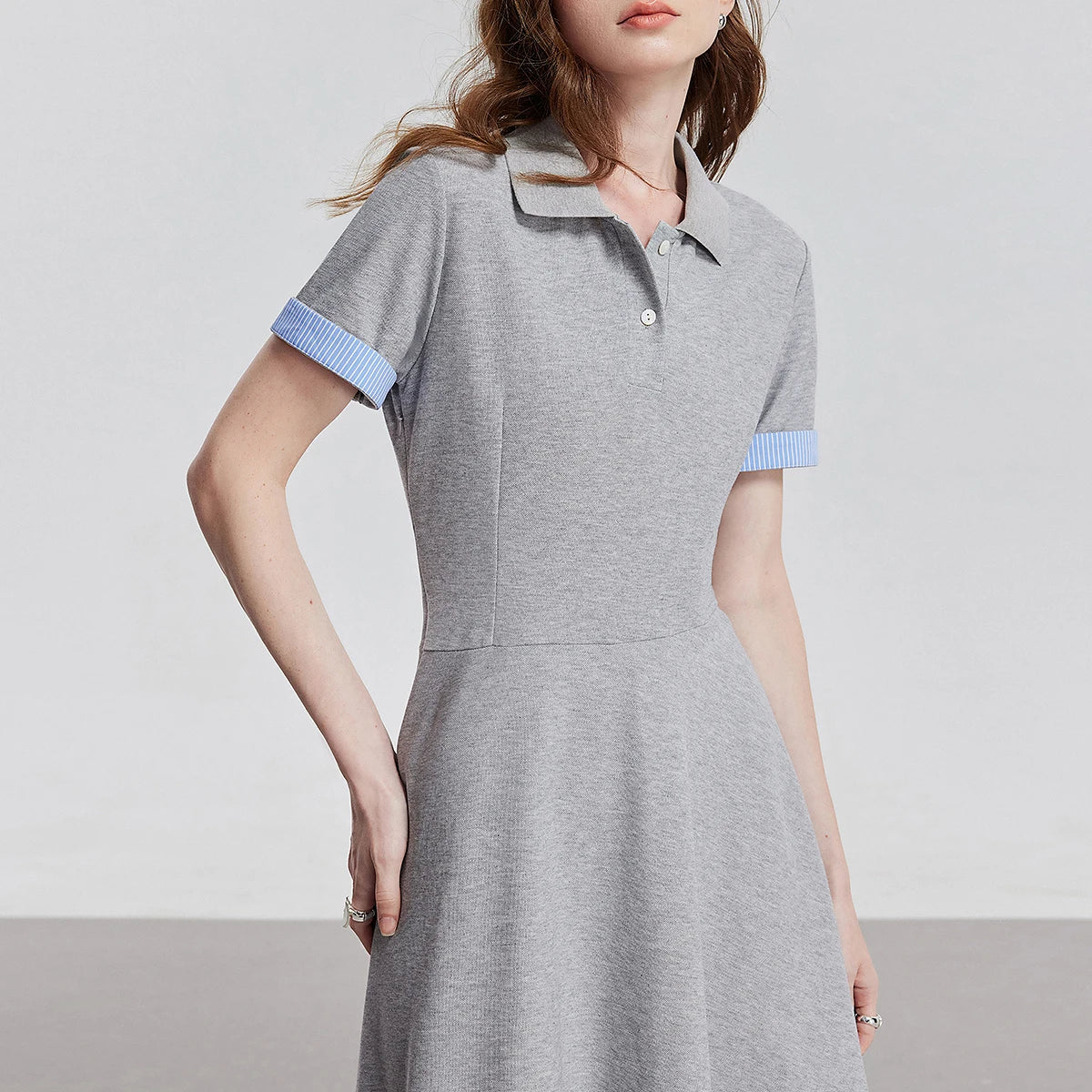 Women's short-sleeved polo-style dress