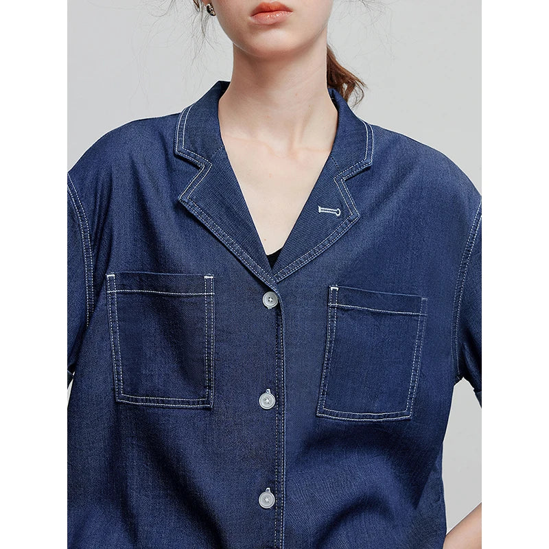 Chemise femme unie à poches