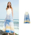Women's sleeveless dress with spaghetti straps and gradient pattern