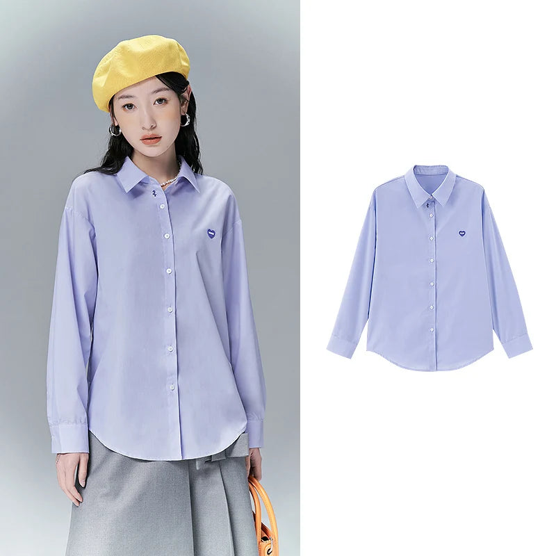 Chemise femme manches longues col chemise style casual office