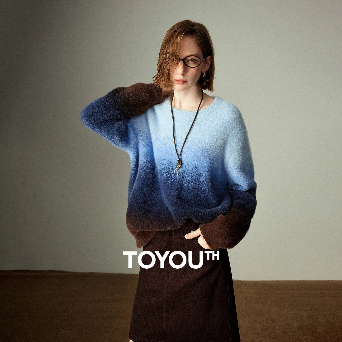 Pull Femme – Effet Fourrure, Col Rond