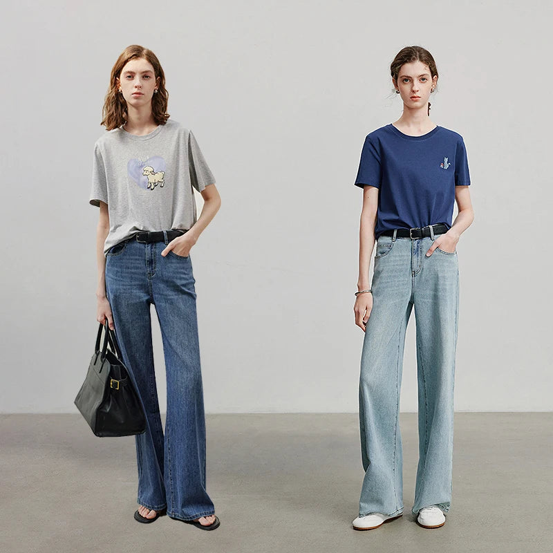 Women's long jeans, casual cut