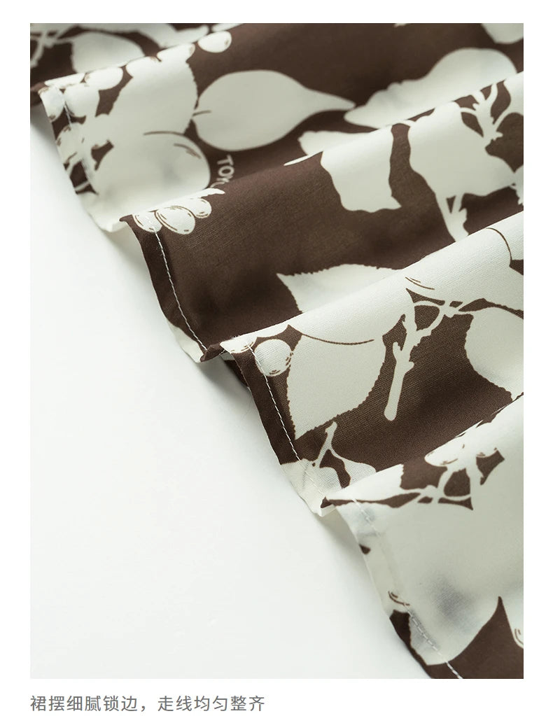 Robe femme mi-mollet été A-Line sans manches à bretelles spaghetti motif floral