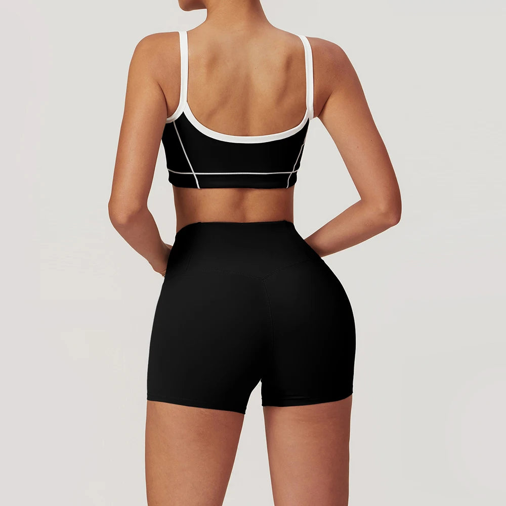 Ensemble de Sport Brassière, Legging Taille Haute, Pantalon Large et Shorts