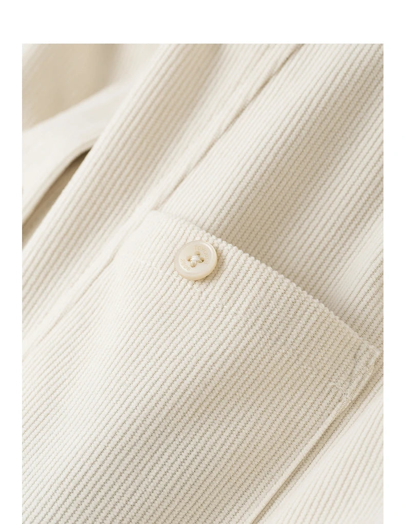 Women's corduroy blouse – shirt collar, long sleeves