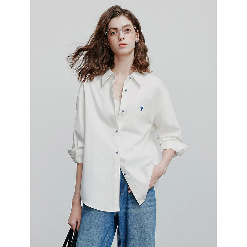 Plain cotton women's shirt