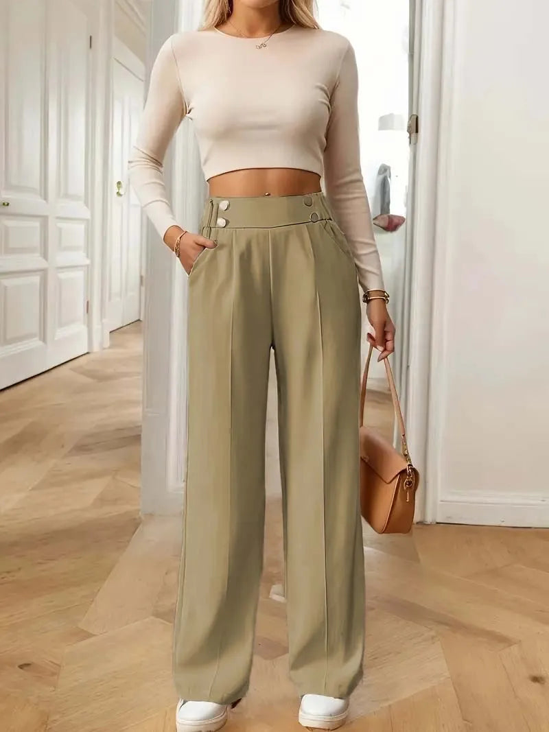 Pantalon Femme Taille Haute Large & Flowy