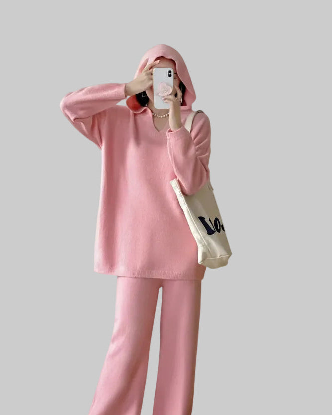 Women's 2-Piece Knit Set – Casual Sweater and Straight Leg Pants