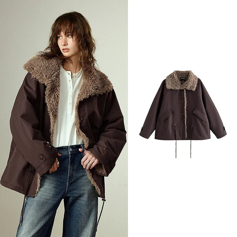 Manteau Femme – Tissu Oxford, 3-en-1 Protection, Doublure Plush, Style Confort et Chaleur