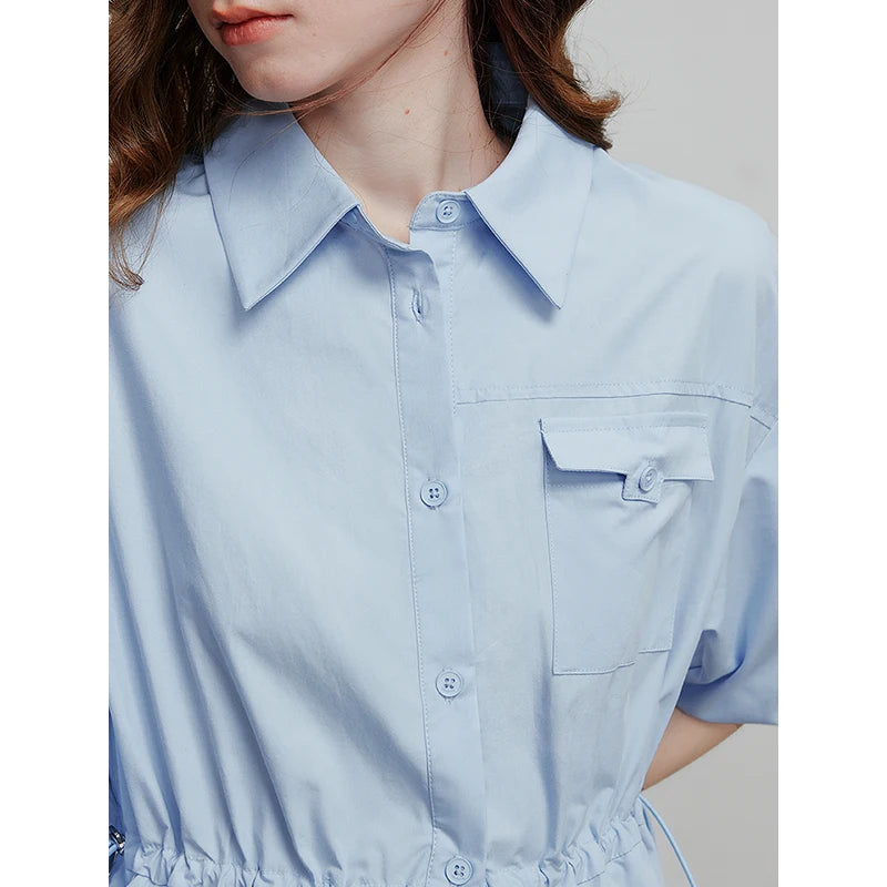 Elegant women's summer dress with a chic and modern flowing cut