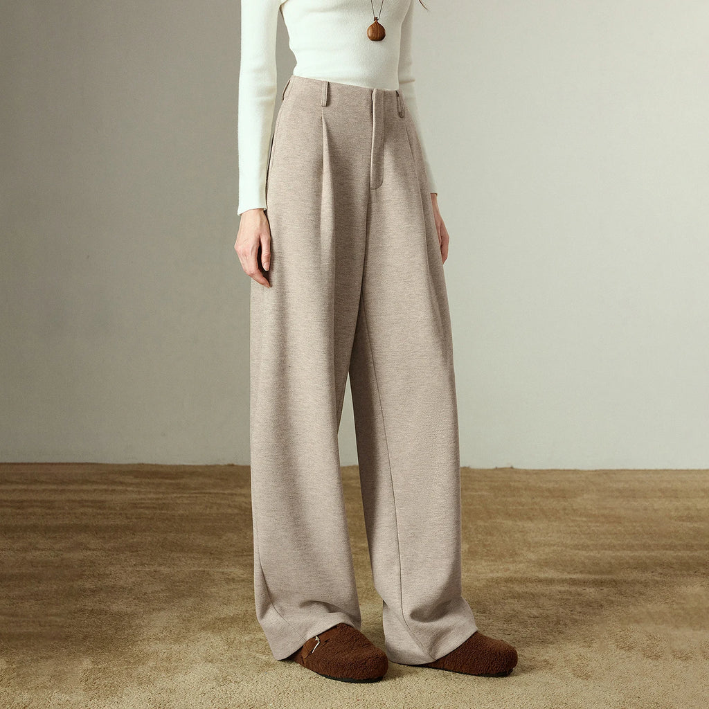 Pantalon Femme “Banana” Retro – Couleur Avoine, Pleine Longueur