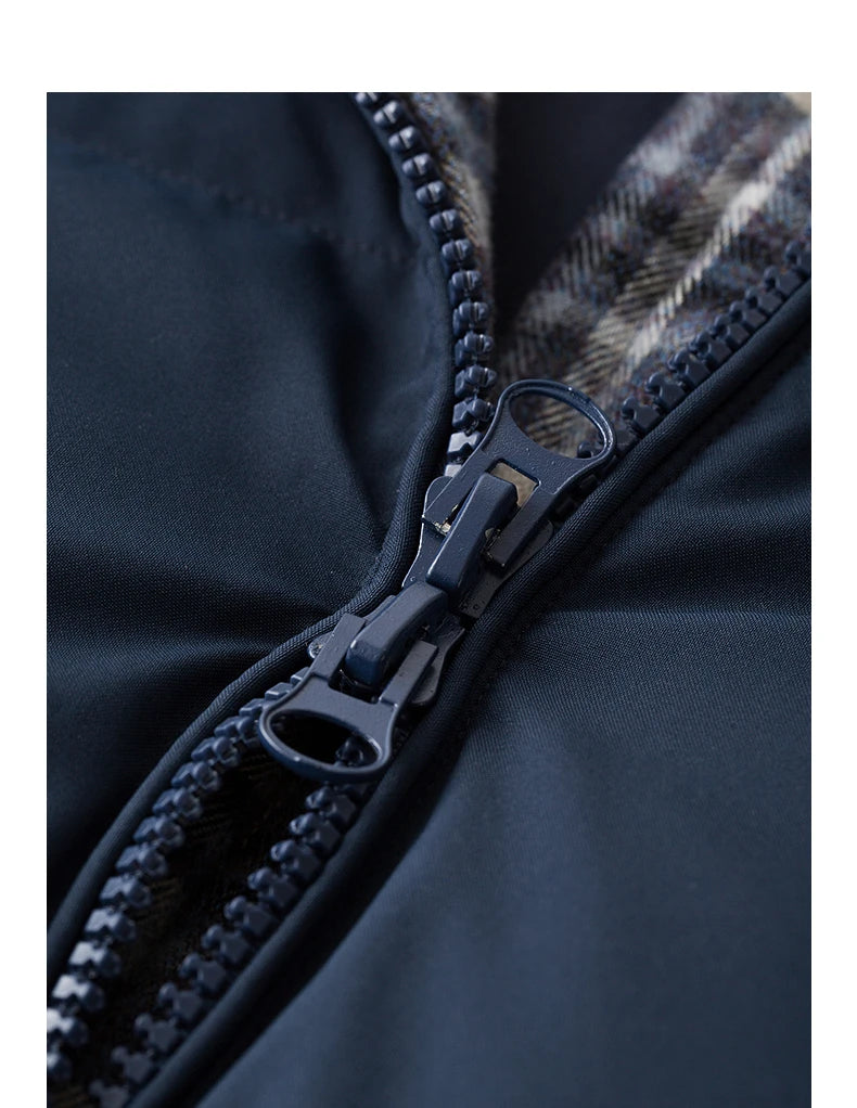 Doudoune Femme – Remplissage Haute Densité, Coupe Loose Longue, Motif Plaid Épais