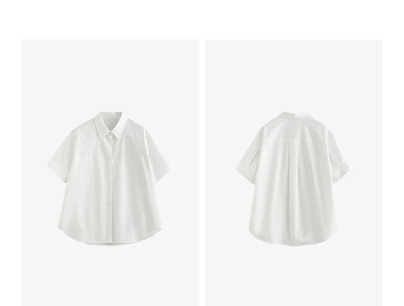 Chemise femme manches courtes col classique casual