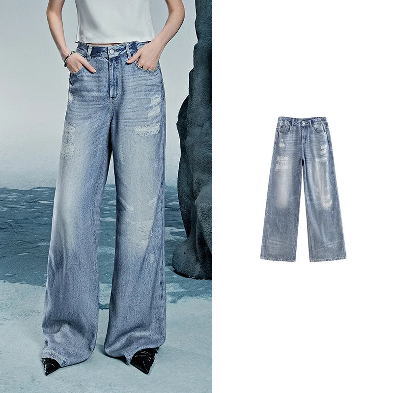Jean long femme coupe droite