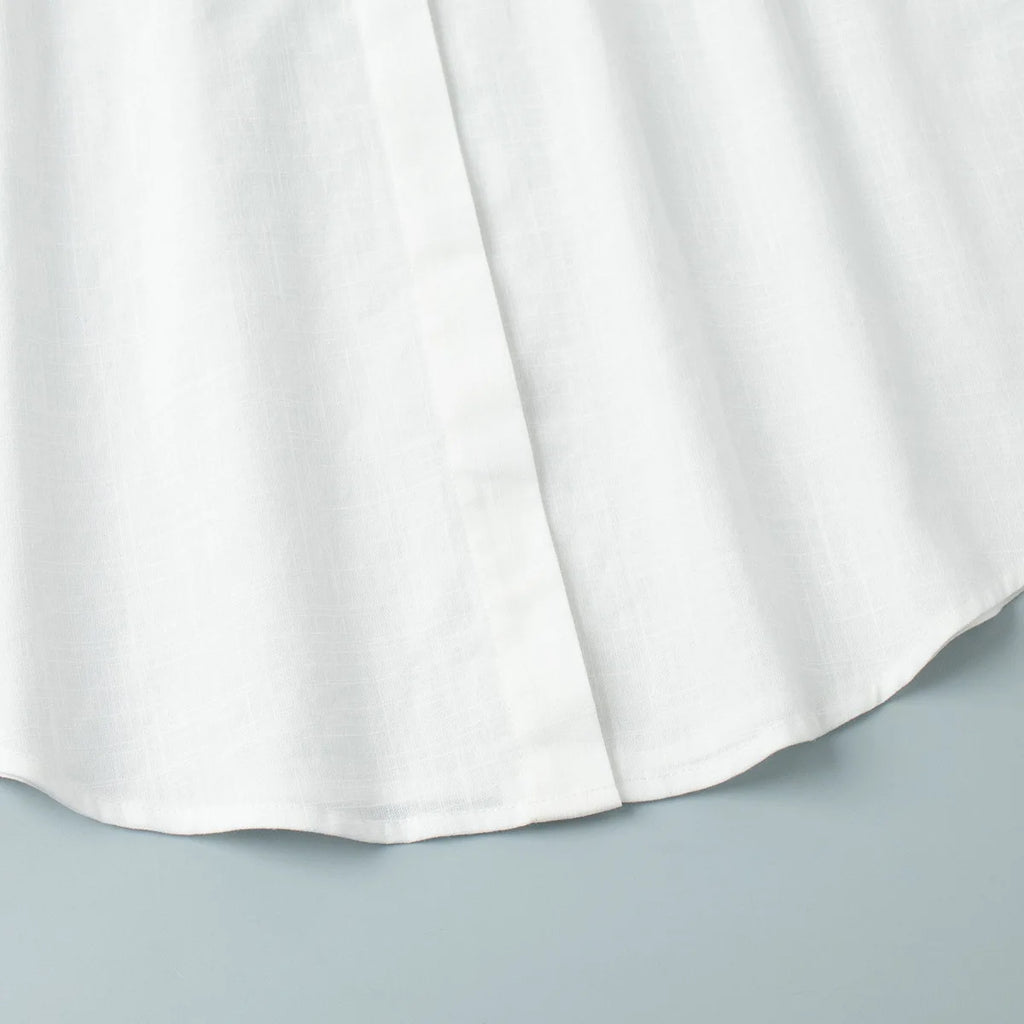 Robe chemise courte femme à revers et laçage, style vacances