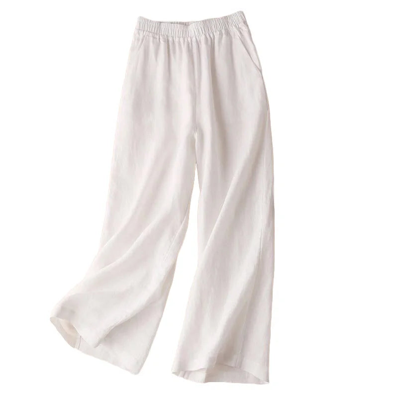 Pantalon Large Femme Coton & Lin