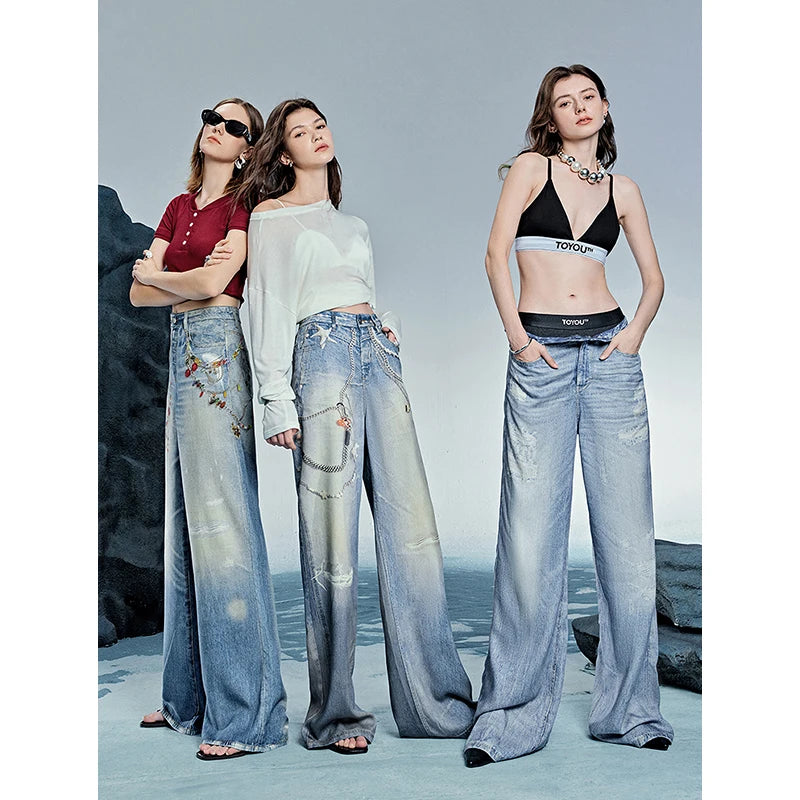 Jean long femme coupe droite