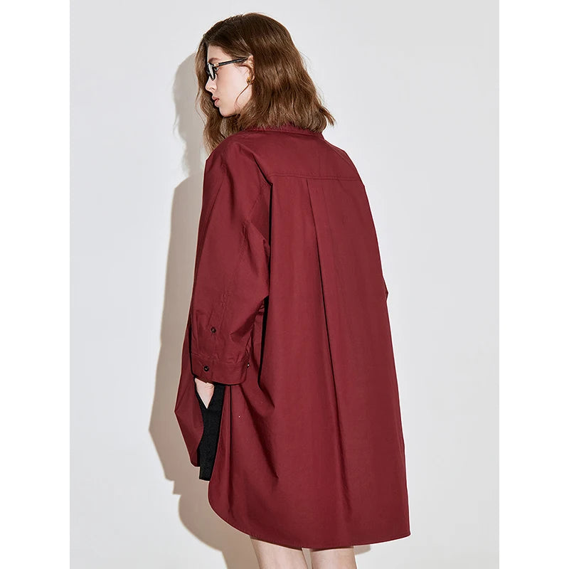 Chemise mi-longue femme à manches 3/4 – poches