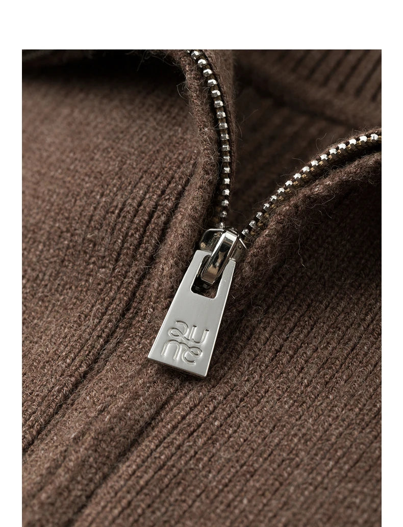 Robe femme mi-mollet hiver droite manches longues col chemise avec fermeture éclair