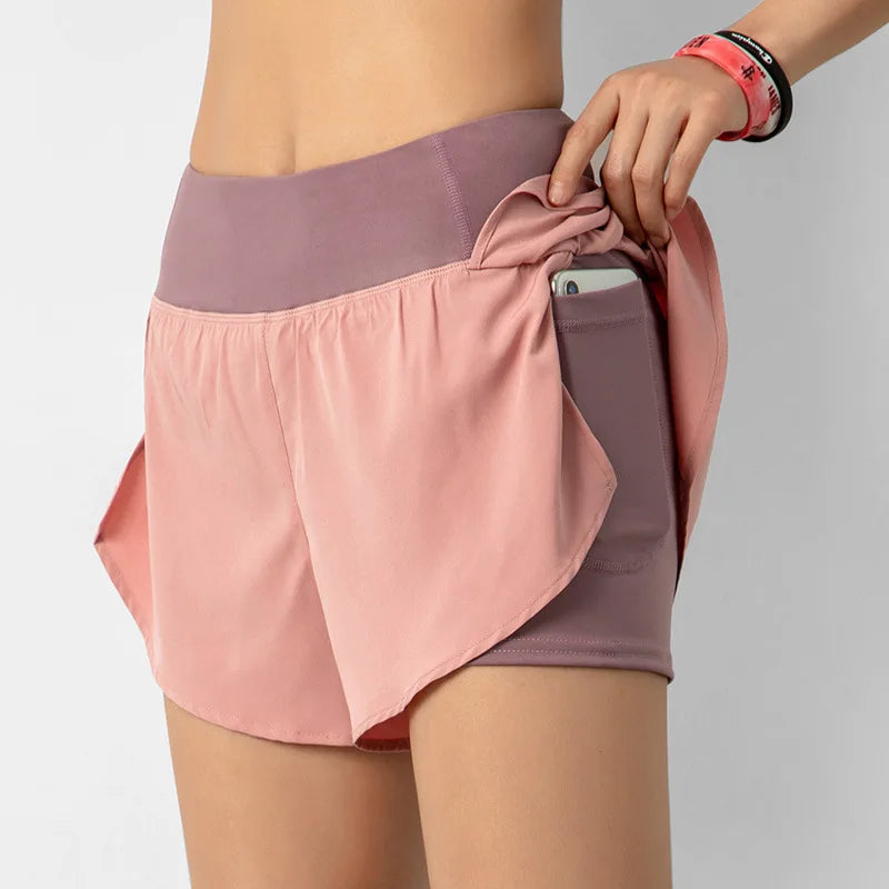 Shorts de SportDouble Couche, Running, Yoga, Été, Gym, Fitness et Jogging
