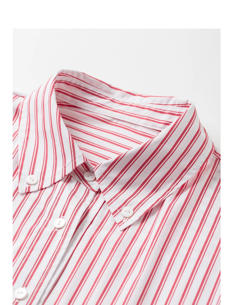 Chemise femme rayée col classique