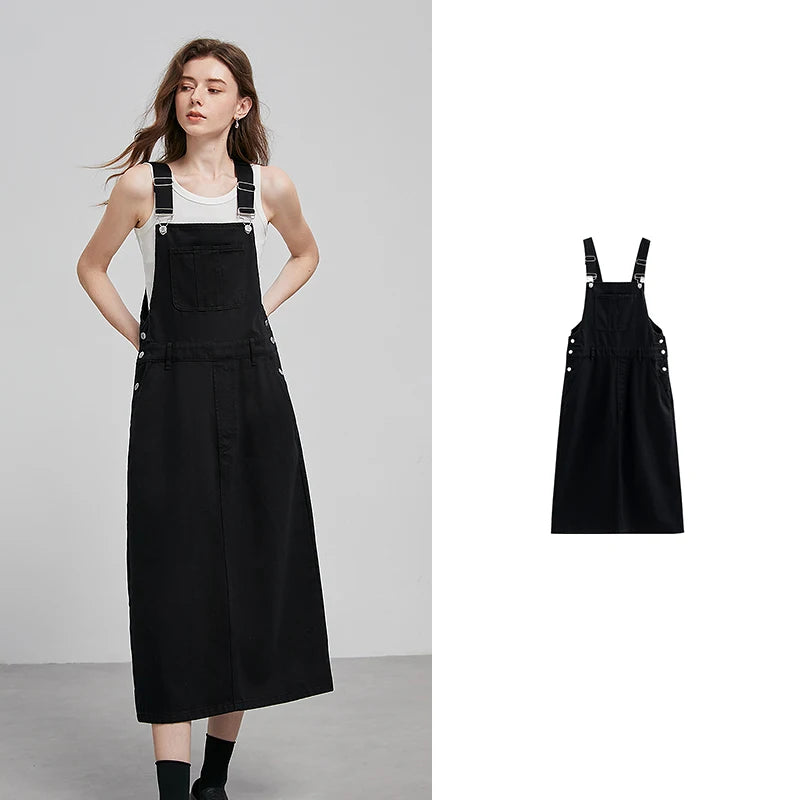 Damen-Wadenlanges Kleid, Frühling, Patchwork, ärmellos, eckiger Ausschnitt