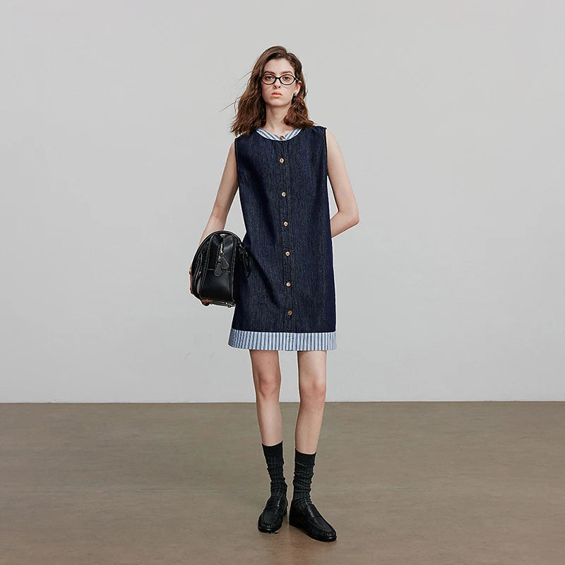 Women's short-sleeved summer dress, casual chic vacation style