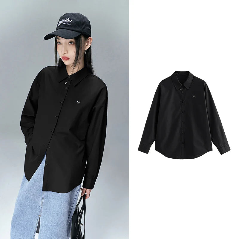 Chemise femme manches longues col chemise style casual office