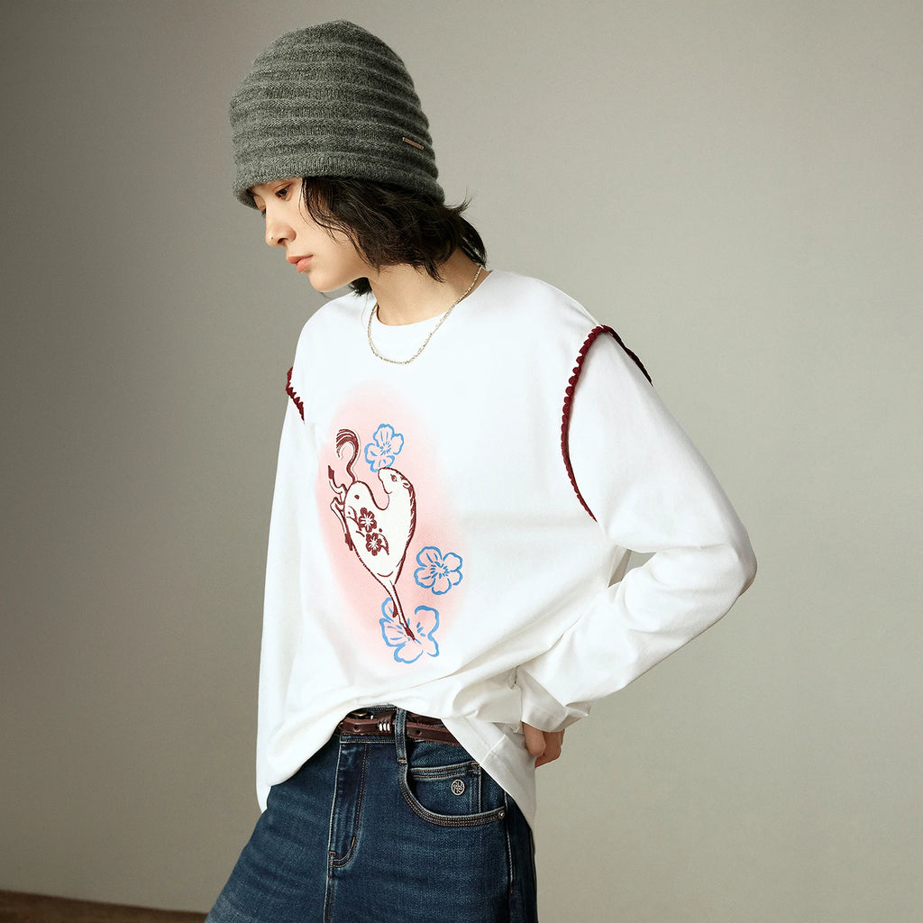 Damen-Hoodie – Verspielte Stickereien, hochdichte Baumwolle, Komfort und moderner Stil
