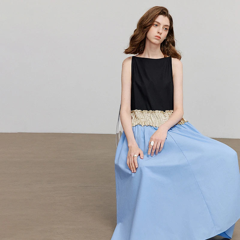 Women's short-sleeved summer dress, casual chic vacation style
