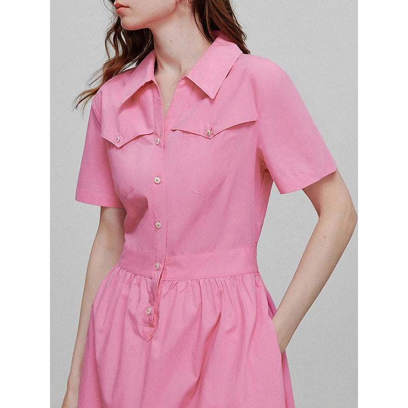 Elegant women's summer dress with a chic and refined flowing cut