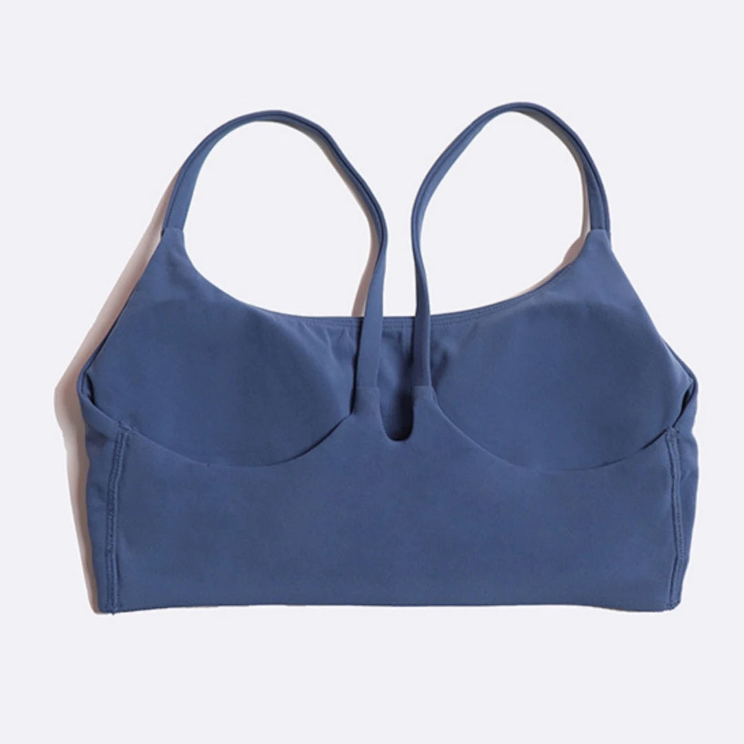 Brassière de sport à bretelles croisées, dos en U, avec coussinets poitrine