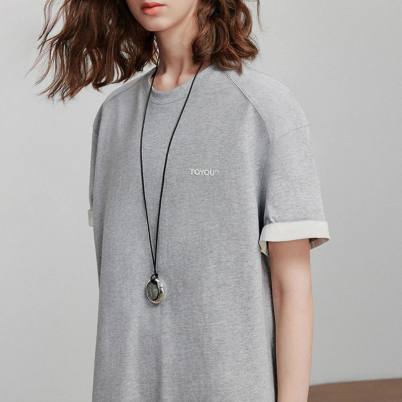 Robe femme mi-mollet été droite en maille avec dentelle