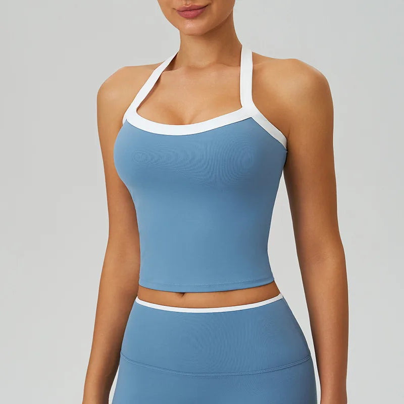 Brassière de sport femme à dos croisé avec coussinets