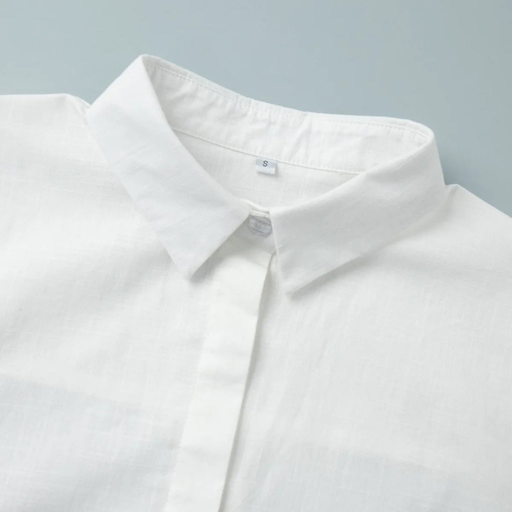 Robe chemise courte femme à revers et laçage, style vacances