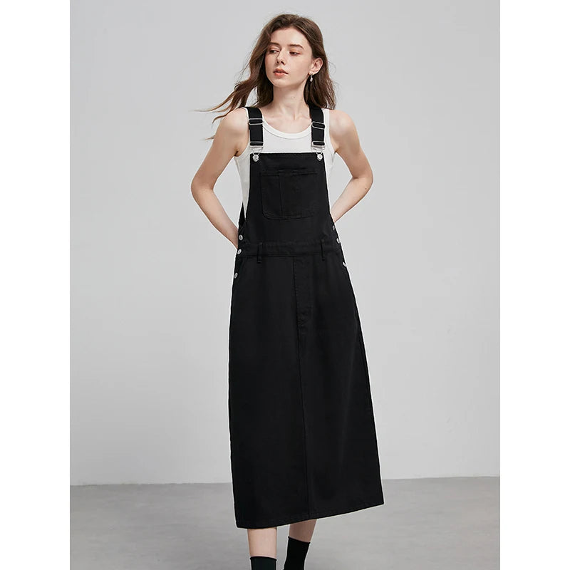 Damen-Wadenlanges Kleid, Frühling, Patchwork, ärmellos, eckiger Ausschnitt
