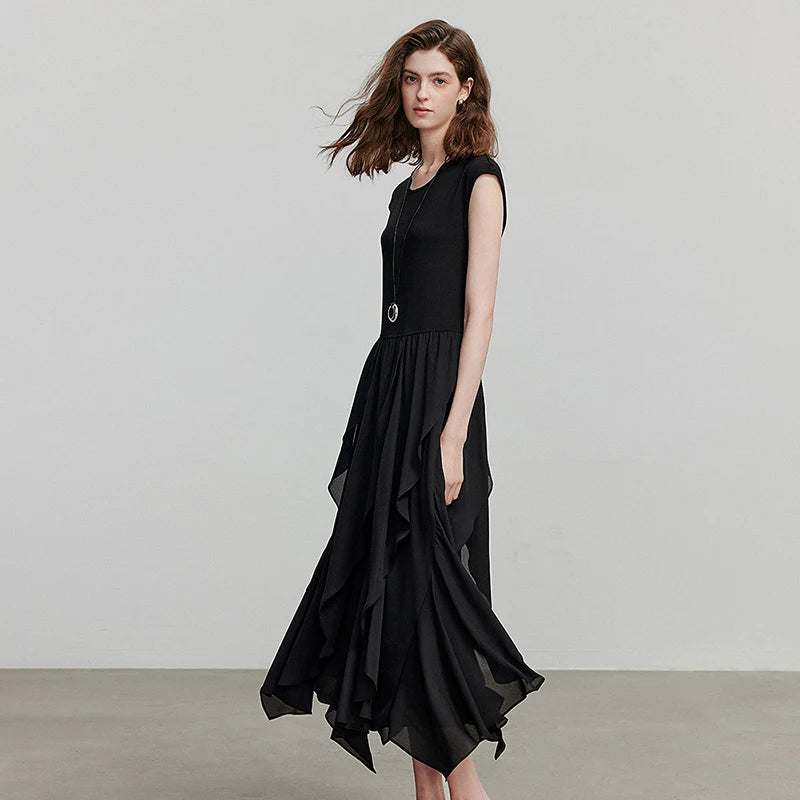 Women's short-sleeved summer dress, casual chic vacation style