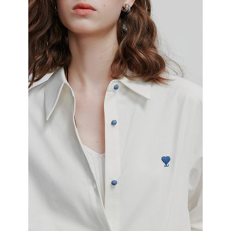 Plain cotton women's shirt