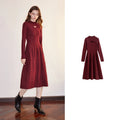 Damen-Strickkleid Herbst-Winter Rollkragen durchbrochen mittellang