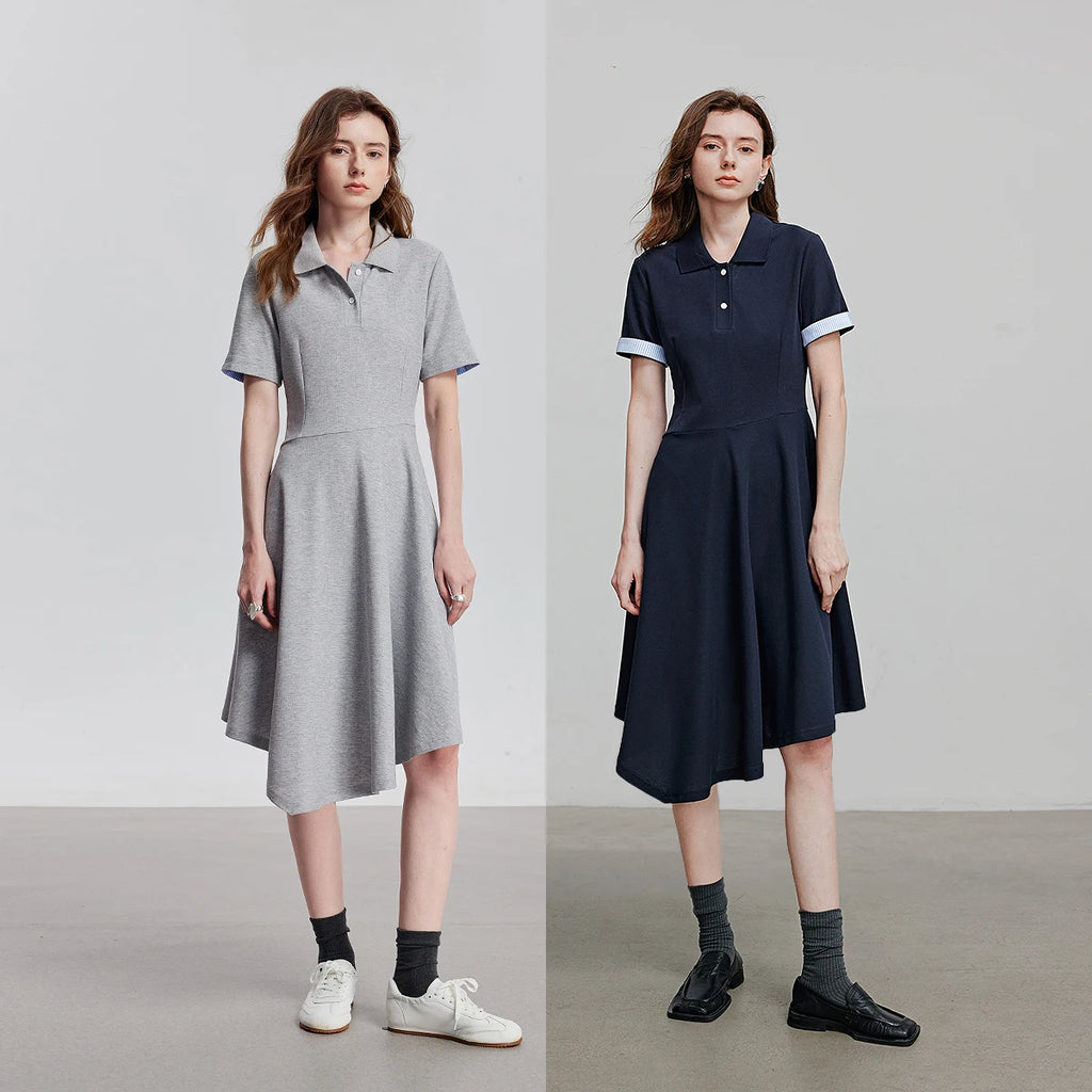 Women's short-sleeved polo-style dress