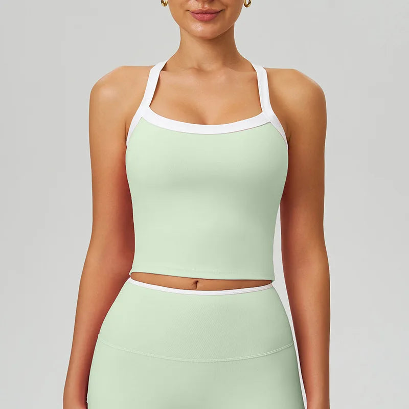 Brassière de sport femme à dos croisé avec coussinets
