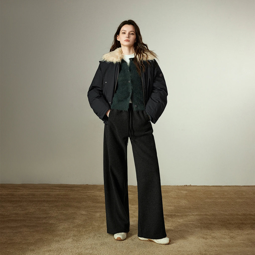 Pantalon Femme – Coupe Large, Design Patchwork Fendu, Confort et Style Décontracté