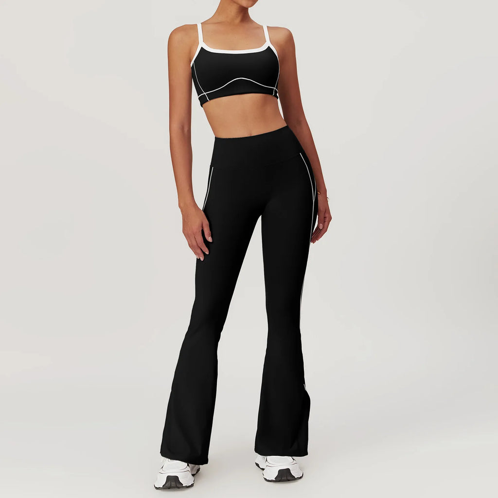Ensemble de Sport Brassière, Legging Taille Haute, Pantalon Large et Shorts
