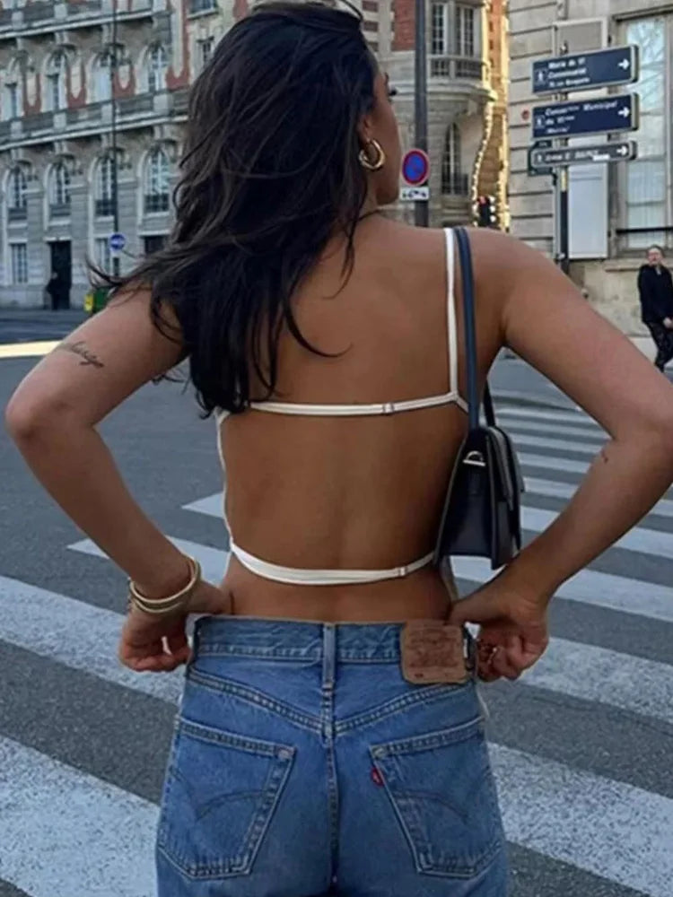 Neckholder-Camisole mit Schnürung im Rücken