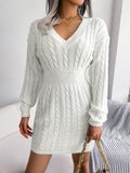 Robe pull en maille manches longues, taille slim
