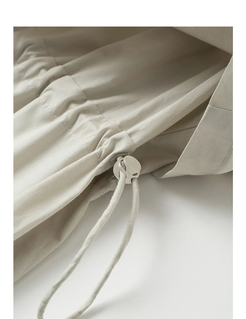 Robe femme mi-mollet été coupe ample col chemise boutonnée