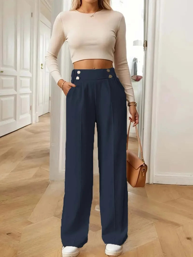 Pantalon Femme Taille Haute Large & Flowy