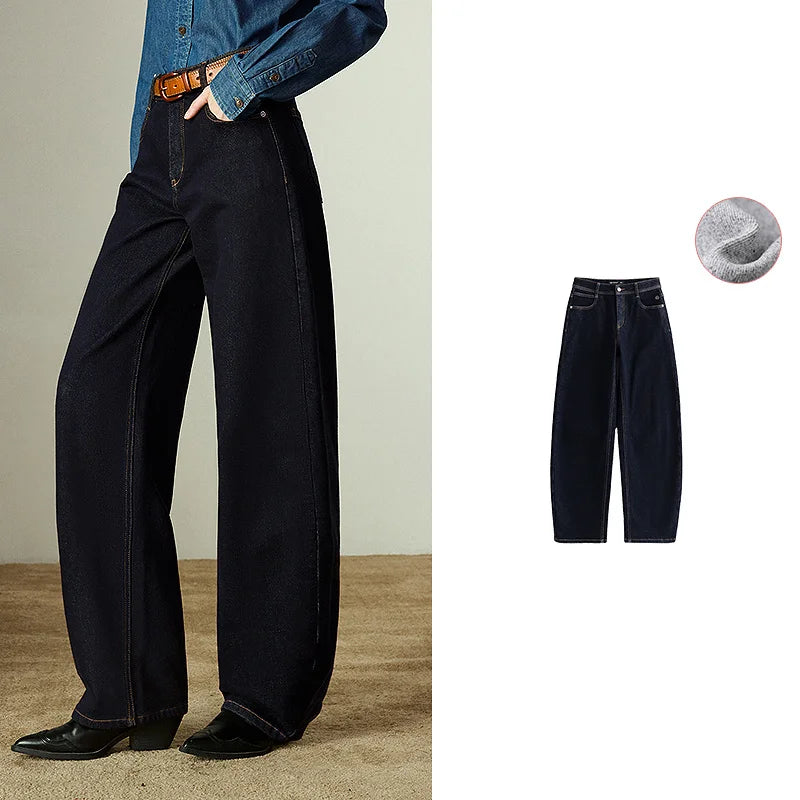 Pantalon Femme – Style Banana, Doublure Fleece, Longueur Totale, Confort et Chaleur