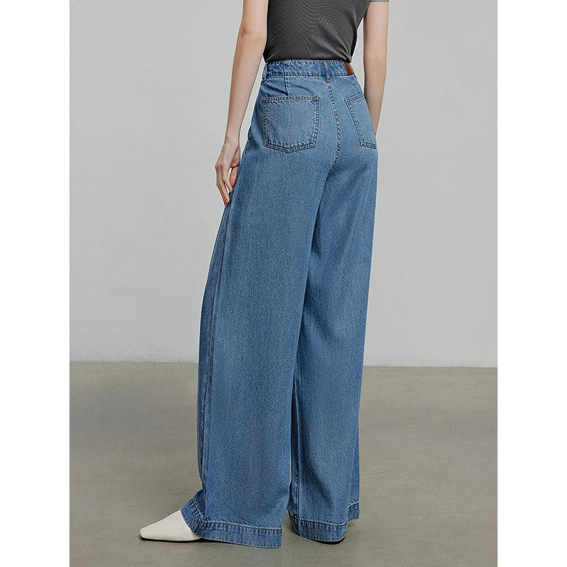 Jean long femme coupe droite